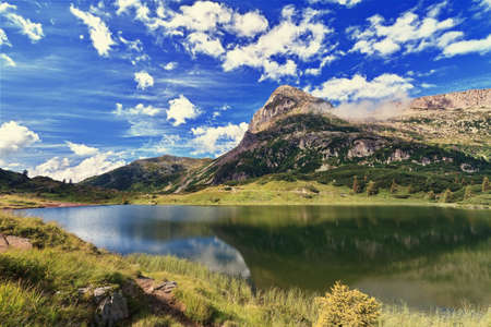 Colbricon lake, Rolle pass  Trentino, Italy - HDRの写真素材