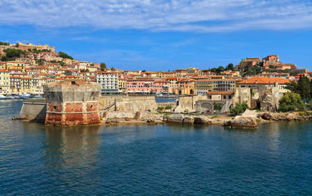 Portoferraio from the sea, Elaba island, Tuscany, Italyのeditorial素材