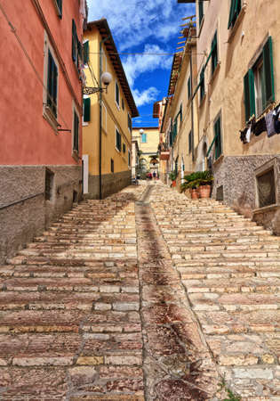 urban view in Portoferraio in Isle of Elba, Tuscany, italyの写真素材