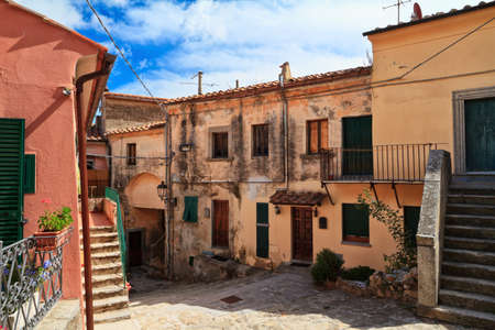 view in Marciana, ancient village on Elba Island, Italyの写真素材