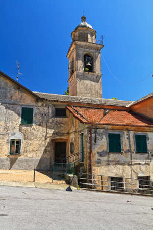old town in Crocefieschi village, Liguria, Italyの写真素材