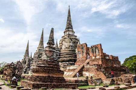Thailand January 21:Old pagoda on blue background atThailand,January 21'2017のeditorial素材