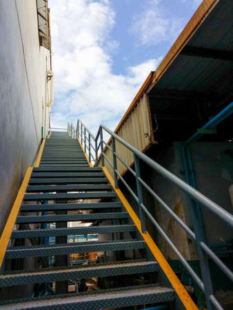 Stair for fire escape of the factory building.の写真素材