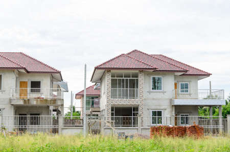 New homes under construction / construction are not completed and are under continuous operation.の写真素材