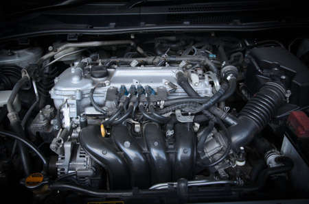 close up image of car engineの写真素材