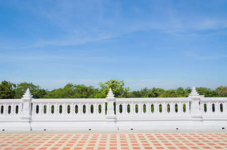 Balcony and terrace of the nature with blue sky backgroundの写真素材