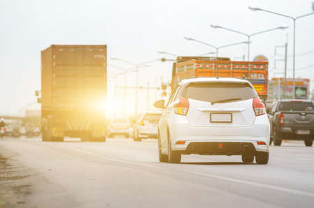 Cars on the road, Cars running on the roadの写真素材