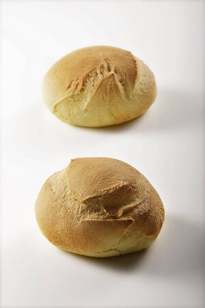 small round bread on white background
