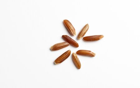 Close up of Ermes Whole red rice grainsの写真素材
