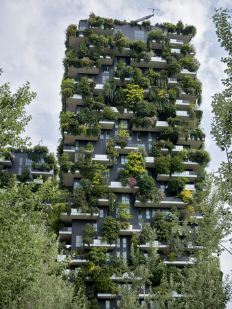 Milano May 25, 2019 - New Residential building in Milan- Vertical Forest in springのeditorial素材