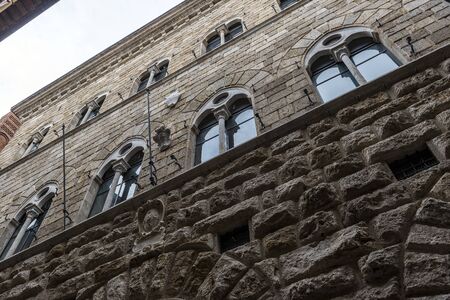 Ancient historic building in the center of Sienaの写真素材