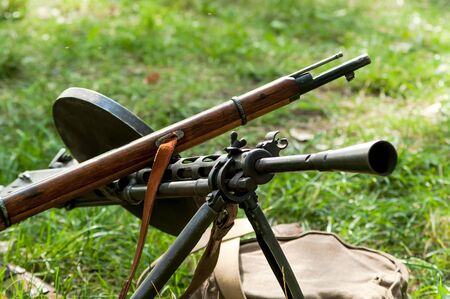 Machine gun and military reconstruction of World War IIの写真素材