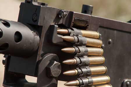 Machine gun ammunition and parts World War IIの写真素材