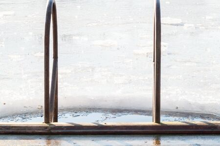 hole on the dock for the bathの写真素材