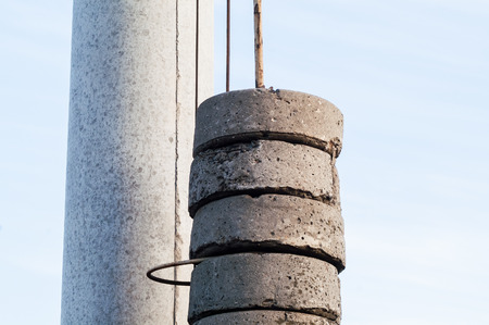 wire on a high-voltage electrical wire lineの写真素材