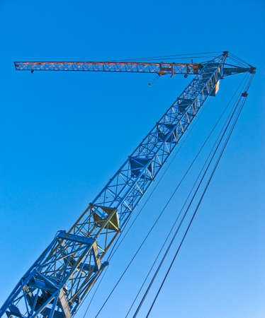 Large building crane at the sky background.の写真素材