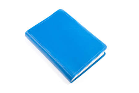 One blue book isolated on white background.の写真素材