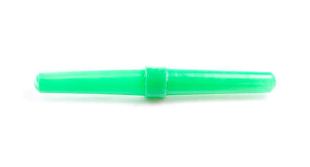 Single green cover isolated on white background.の写真素材