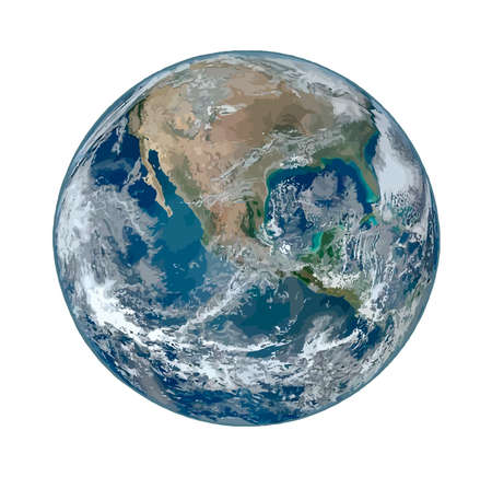 Planet of Earth isolated on white background.