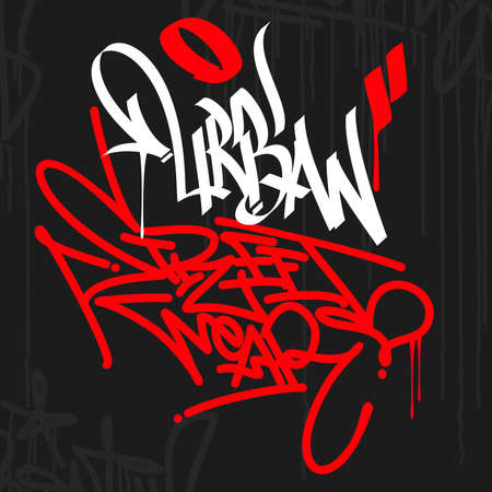 Urban Street Wear Graffiti Style Typography Artのイラスト素材