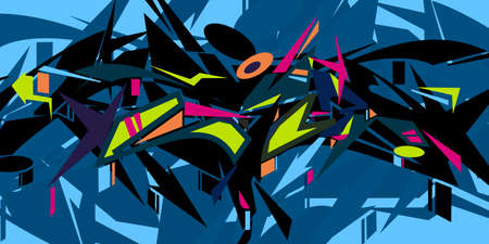 Graffiti Abstract Background With Geometric Shapes Vector illustrationのイラスト素材