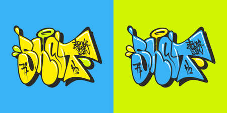 Abstract Word Shot Graffiti Style Font Lettering Vector Illustrationのイラスト素材