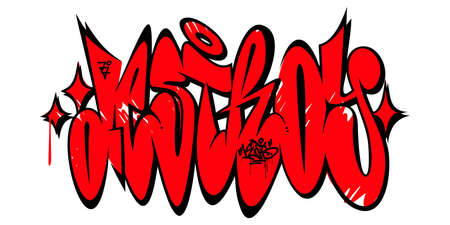 Abstract Word Destroy Graffiti Style Font Lettering Vector Illustration Artのイラスト素材