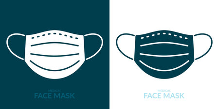 Isolated Medical Or Surgical Face Mask For Virus Protection And Health Care Vector Illustration Iconのイラスト素材