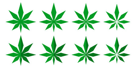 Abstract Flat Cannabis Leaf Vector Illustration Iconのイラスト素材