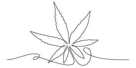Abstract Line Art Sign Or Shape Of Cannabis Leaf Vector Illustrationのイラスト素材