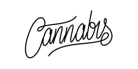 Abstract Hand Written Word Cannabis Vector Lettering Illustration Artのイラスト素材