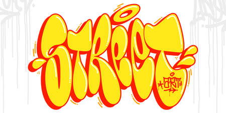 Abstract Hip Hop Graffiti Style Words Street Art Vector Illustration Artのイラスト素材