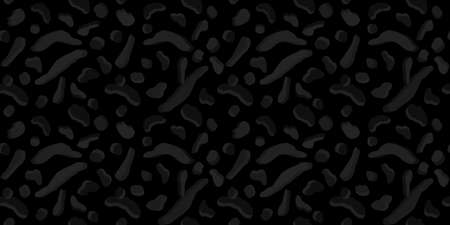 Dark Black Flat Seamless Abstract Geometric Pattern Vector Illustration Background Art