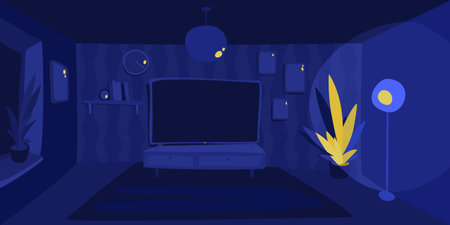 Abstract Dark Night Geometric Room Space Vector Illustration Background Artのイラスト素材