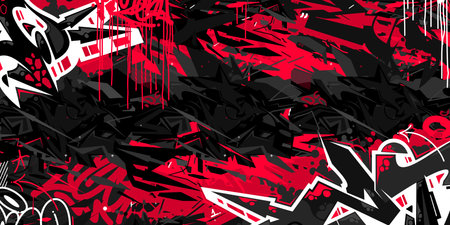Dark Black Abstract Flat Urban Street Art Graffiti Style Vector Illustration Template Background Artのイラスト素材