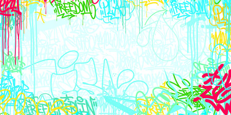 Colorful Flat Light Abstract Hip Hop Street Art Graffiti Style Urban Calligraphy Vector Illustration...