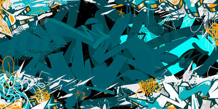 Hip Hop Street Art Graffiti Style Abstract Urban Calligraphy Vector Illustration Backgroundのイラスト素材