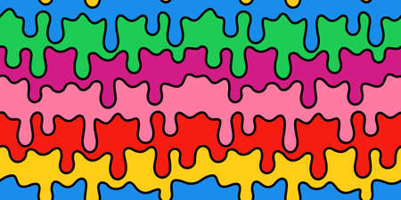 Dripping Paint Colorful Seamless Abstract Pattern Vector Illustration Background Template Art