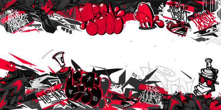 Abstract Urban Street Art Graffiti Style Vector Illustration Background Templateのイラスト素材