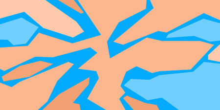Peach Fuzz And Light Blue Trendy Abstract Pattern Vector Illustration Backgroundのイラスト素材
