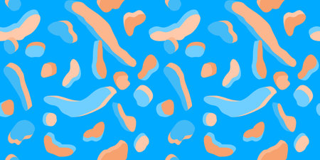Seamless Cool Peach Fuzz And Light Blue Trendy Abstract Pattern Vector Illustration Background Artのイラスト素材