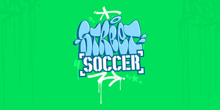 Trendy Cool Abstract Hip Hop Hand Written Urban Graffiti Style Street Soccer Vectorのイラスト素材