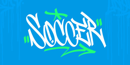 Cool Abstract Hip Hop Hand Written Urban Street Art Graffiti Style Word Soccer Vectorのイラスト素材