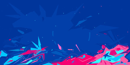 Cyber Abstract Urban Street Art Graffiti Style Vector Illustration Template Background. Vector illustrationのイラスト素材