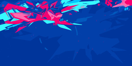 Modern Cyber Abstract Urban Street Art Graffiti Style Vector Illustration Template Backgroundのイラスト素材