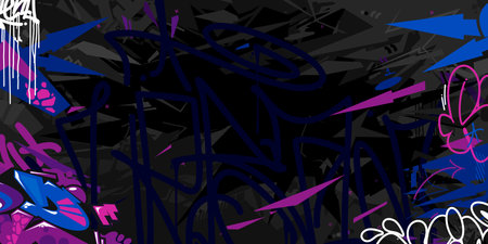 Modern Abstract Dark Blue Urban Street Art Graffiti Style Vector Illustration Background Template. Vector illustrationのイラスト素材