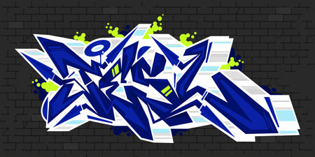 Dark Urban Hip Hop Abstract Word Tesl Graffiti Style Font Lettering Vector Illustration Template Art. Vector illustrationのイラスト素材