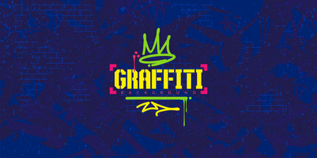 Cool Abstract Colorful Urban Street Art Graffiti Style Vector Illustration Background Templateのイラスト素材
