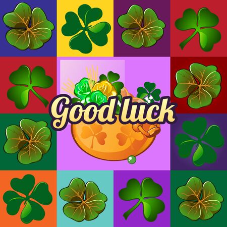 Set of different leaves and the pot with rosesのイラスト素材