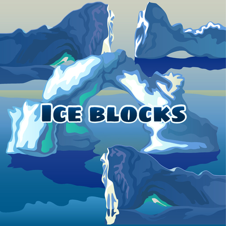 Ice blocks on a blue backgroundのイラスト素材